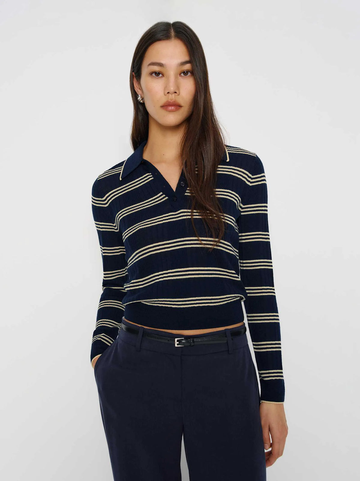 Parmesan Navy Stripe