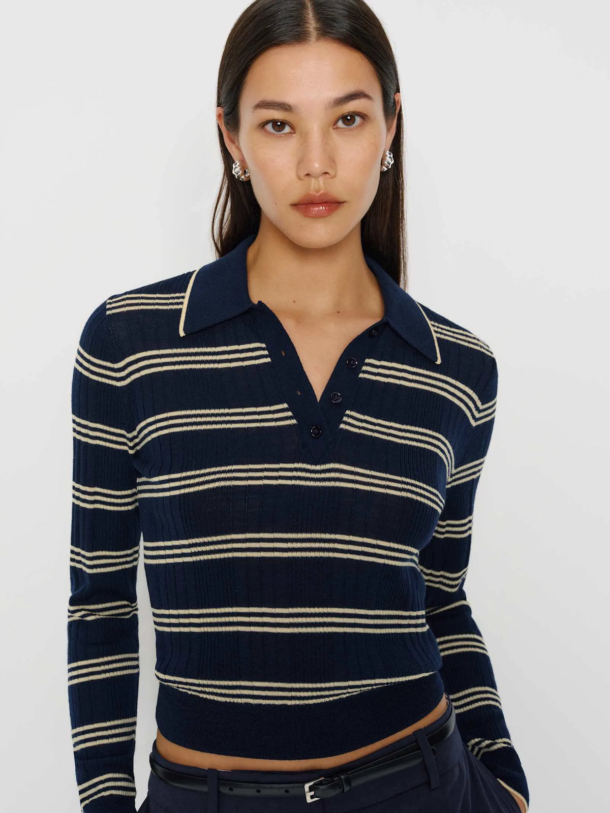 Parmesan Navy Stripe