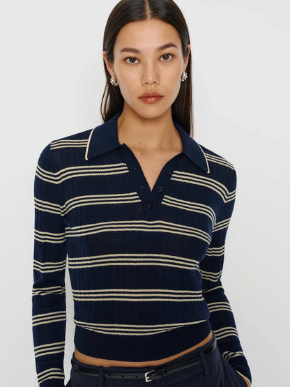 Parmesan Navy Stripe