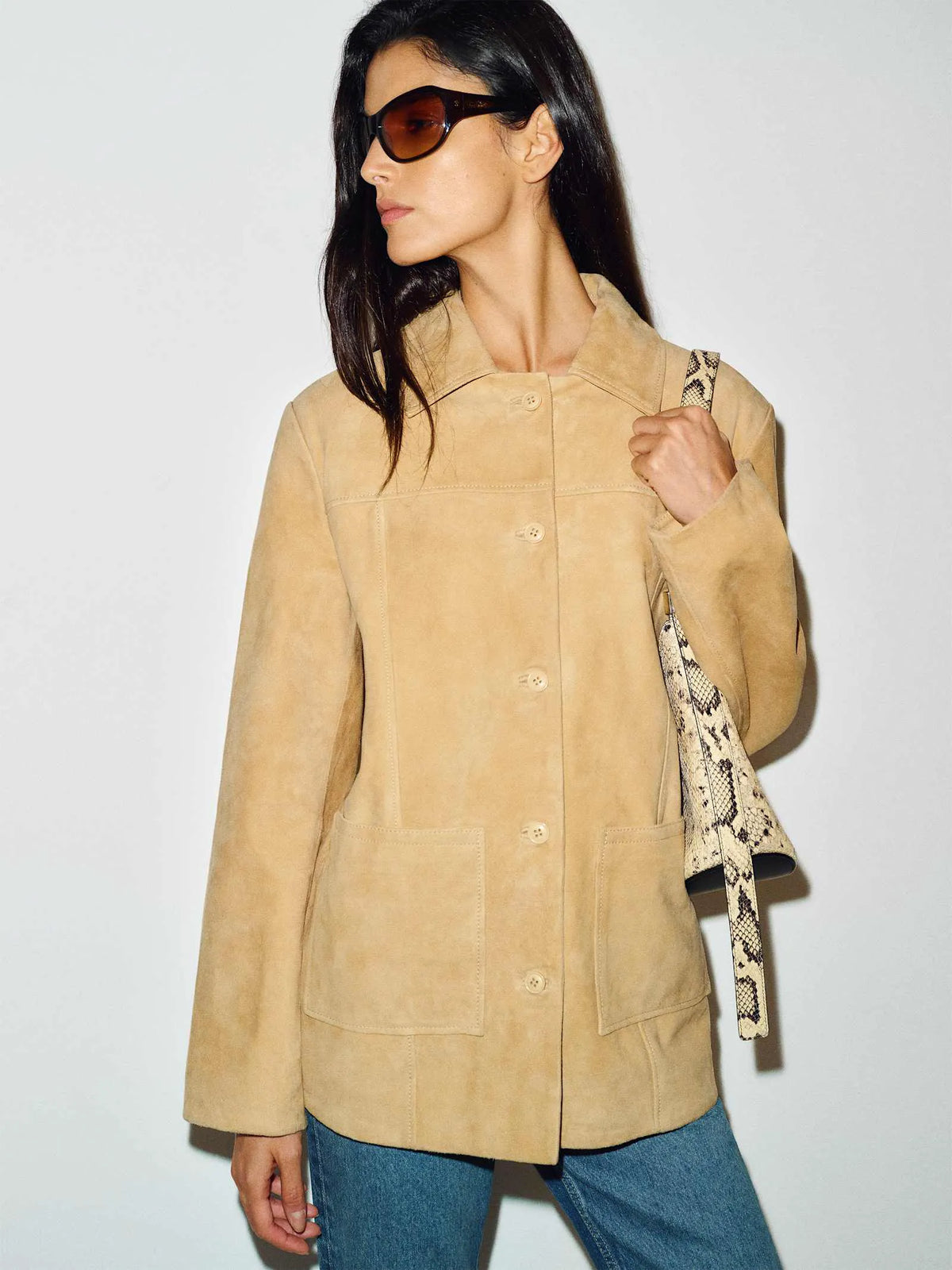 Light Khaki Suede