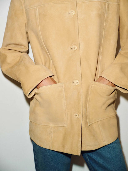 Light Khaki Suede