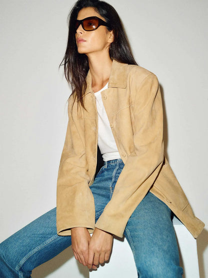 Light Khaki Suede