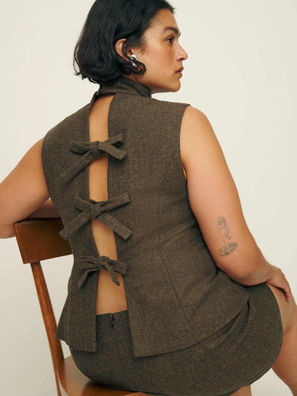 Brown Herringbone
