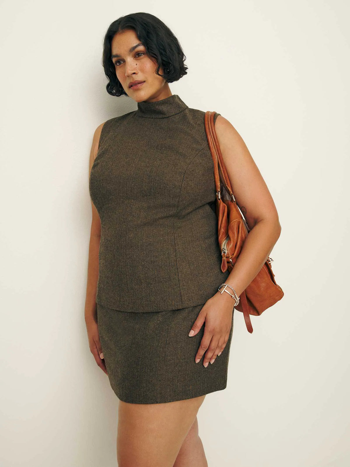 Brown Herringbone