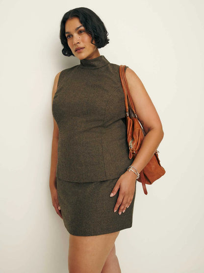 Brown Herringbone