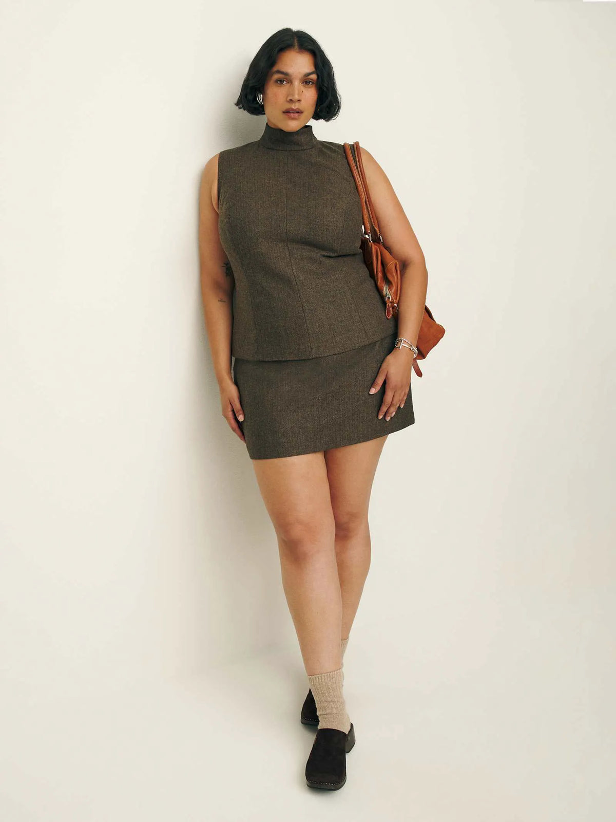 Brown Herringbone