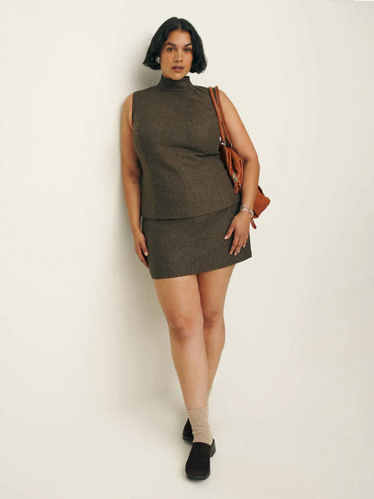 Brown Herringbone