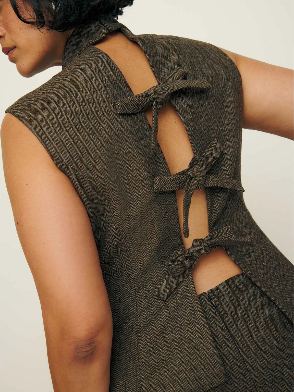 Brown Herringbone