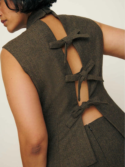 Brown Herringbone