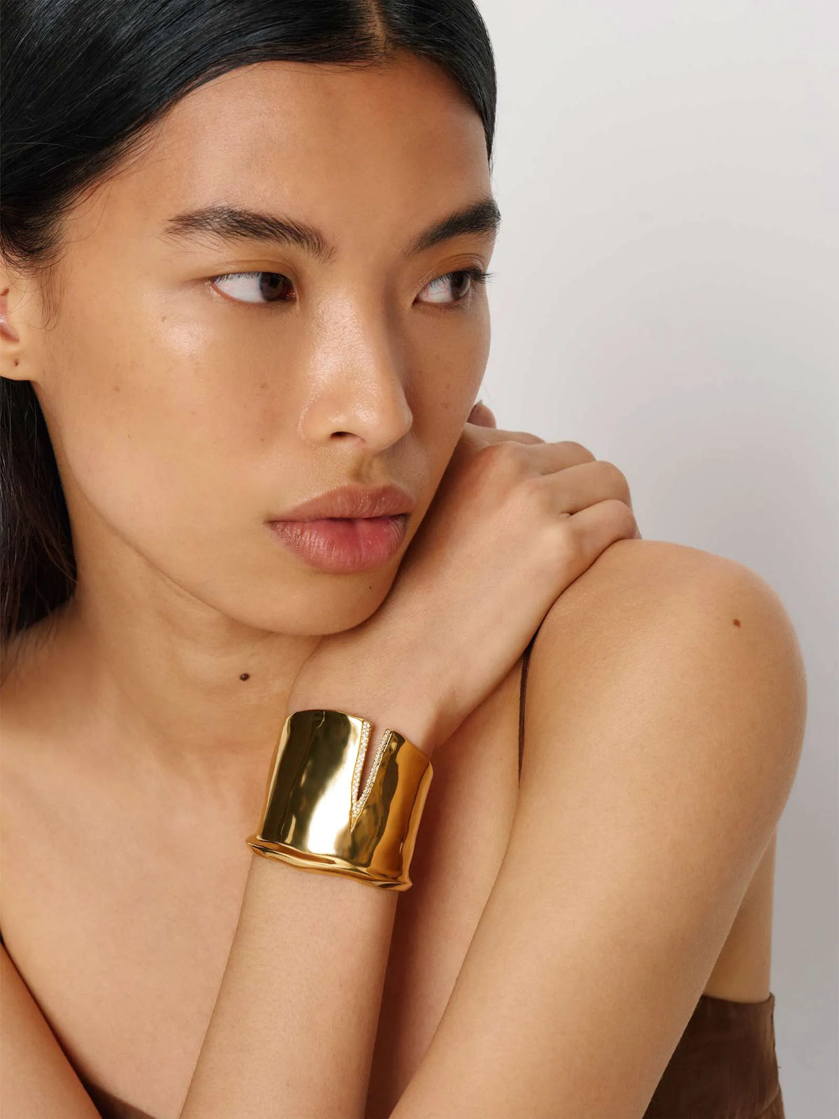Gold With Pave Slit
