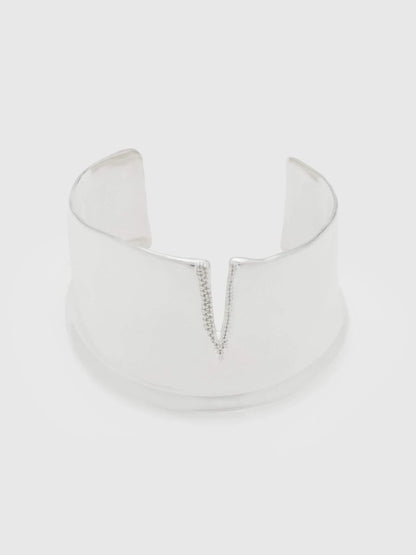 Silver With Pave Slit