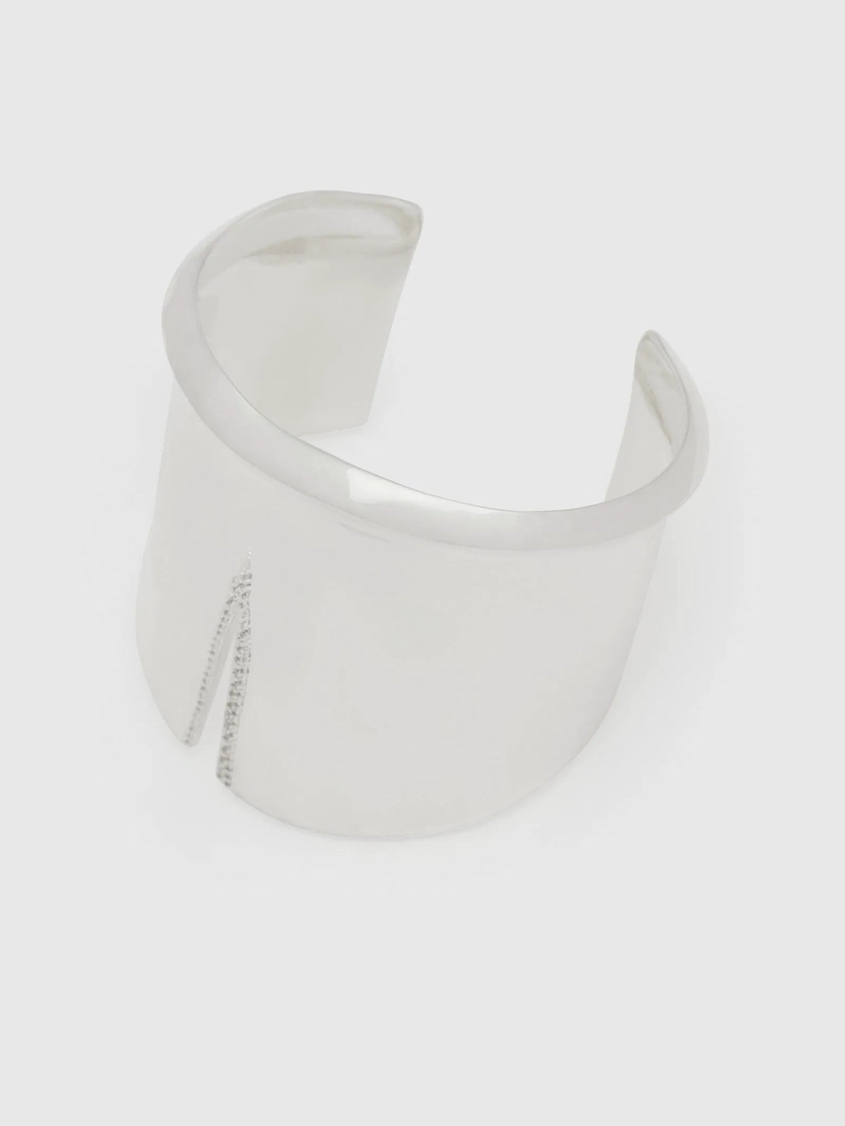 Silver With Pave Slit