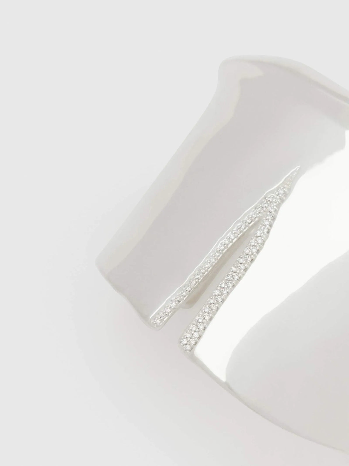 Silver With Pave Slit