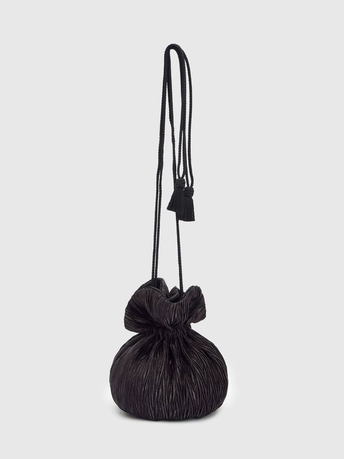 Plisse Black Satin