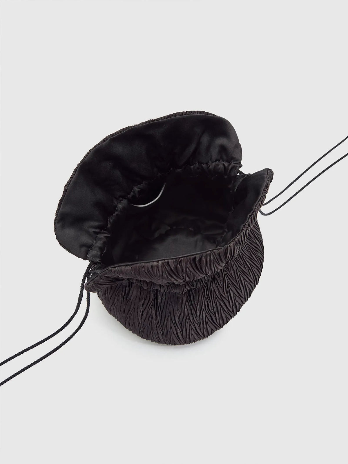 Plisse Black Satin
