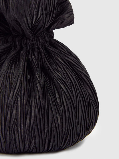 Plisse Black Satin