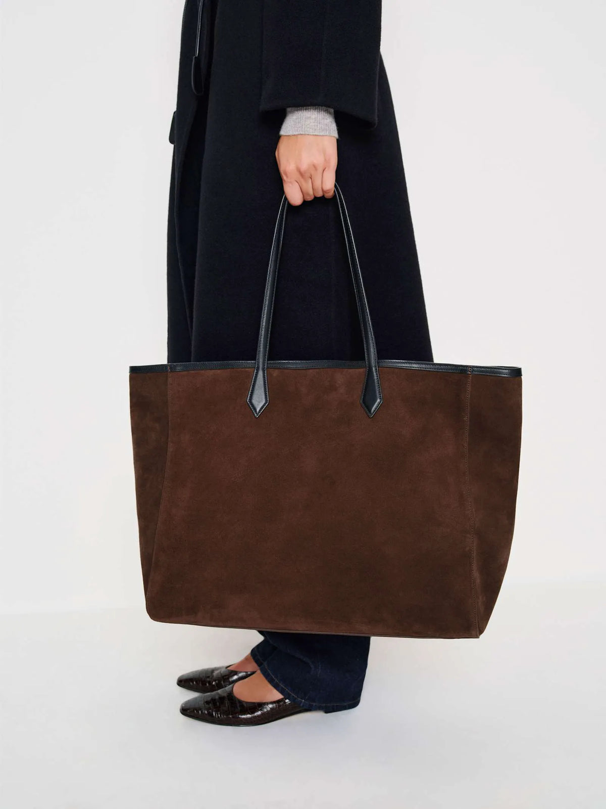 Espresso Suede Black Leather