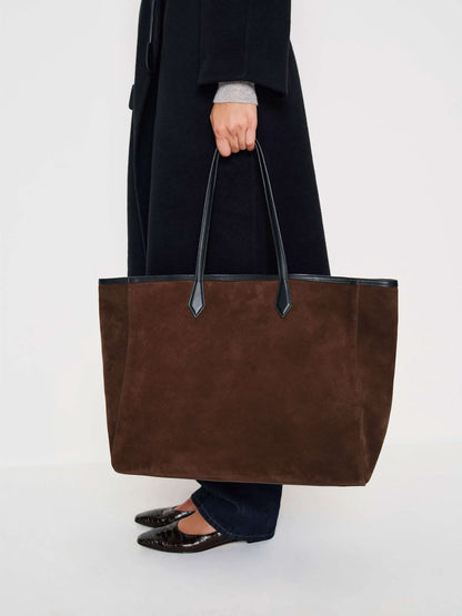 Espresso Suede Black Leather