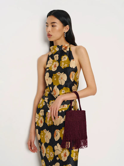 Burgundy Beaded