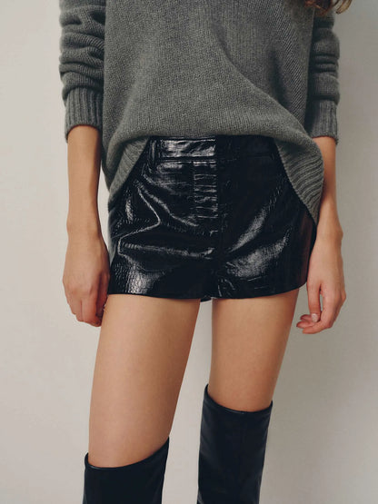 Black Patent Croc