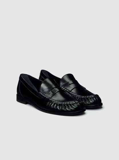 Black Crinkle Patent
