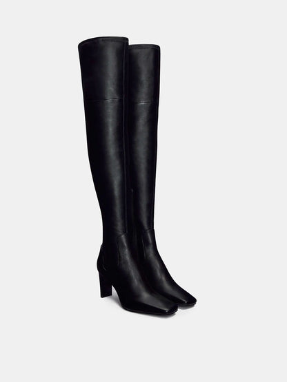Black Stretch Leather