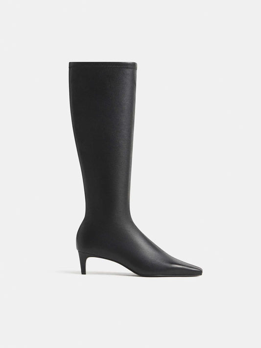 Black Stretch Leather