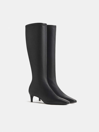 Black Stretch Leather