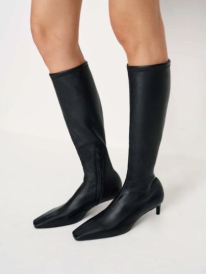 Black Stretch Leather