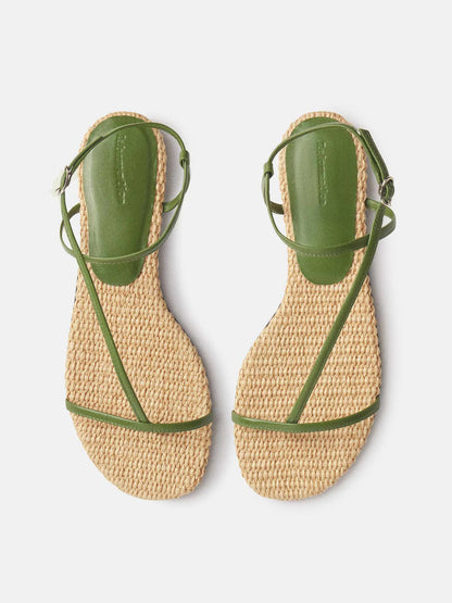 Natural Raffia Jade Leather
