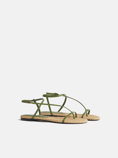 Natural Raffia Jade Leather