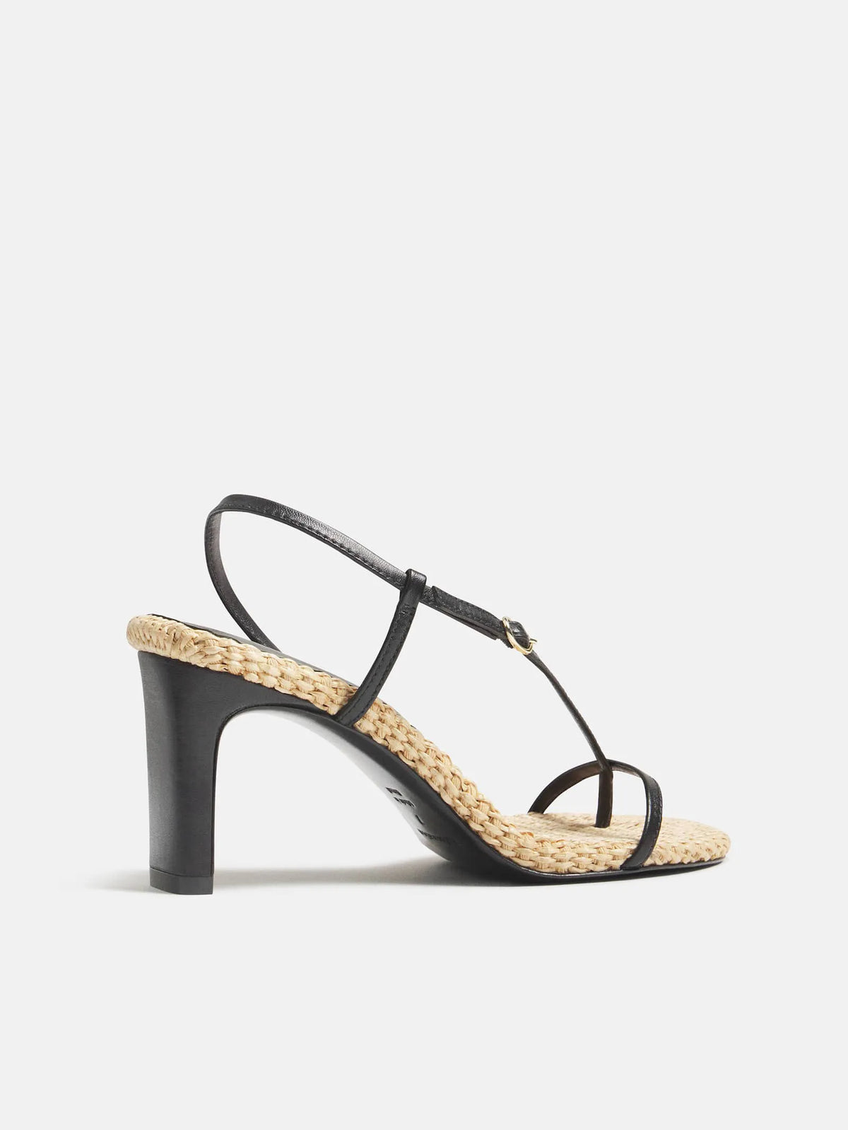 Black Leather Natural Raffia