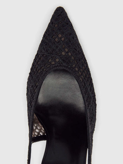 Black Floral Crochet