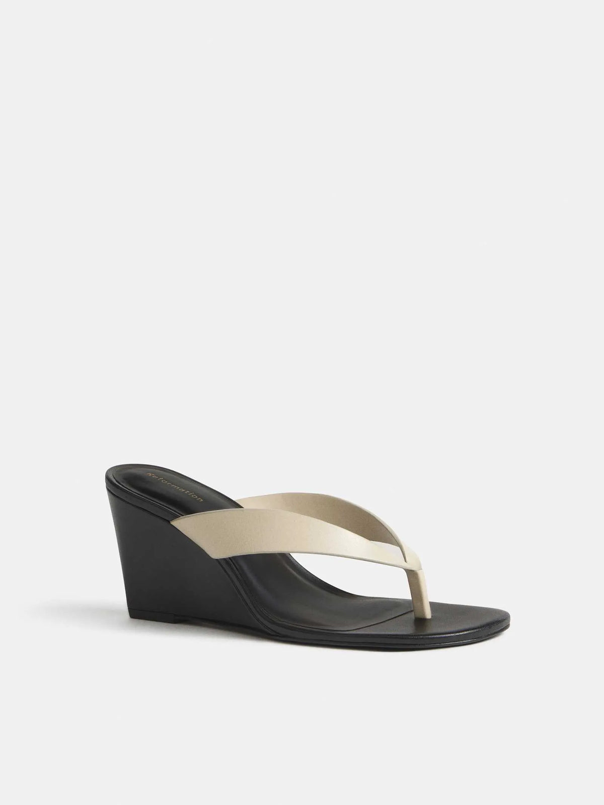 Almond Black Leather