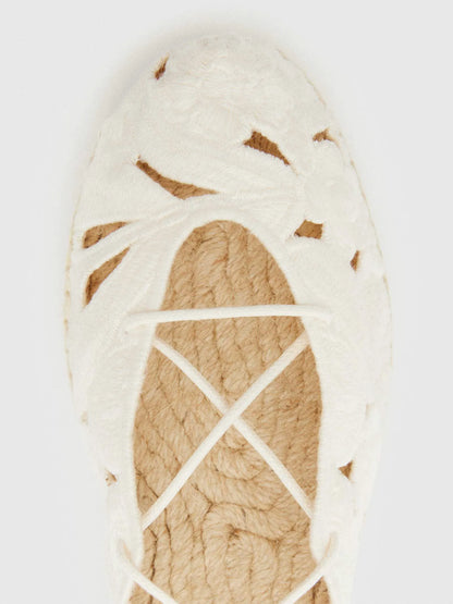 White Embroidered Linen