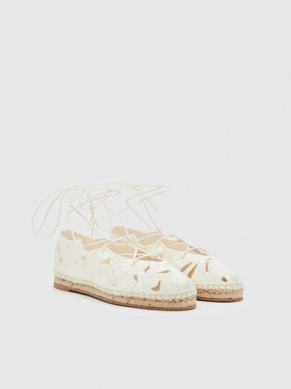 White Embroidered Linen