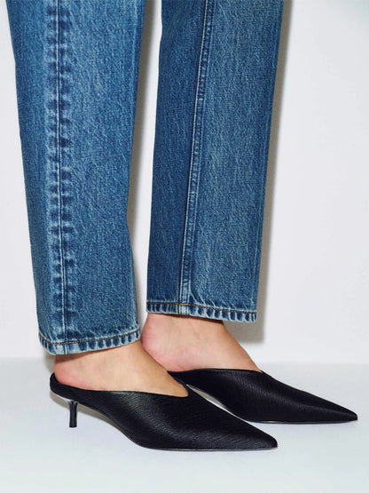 Plisse Black Satin