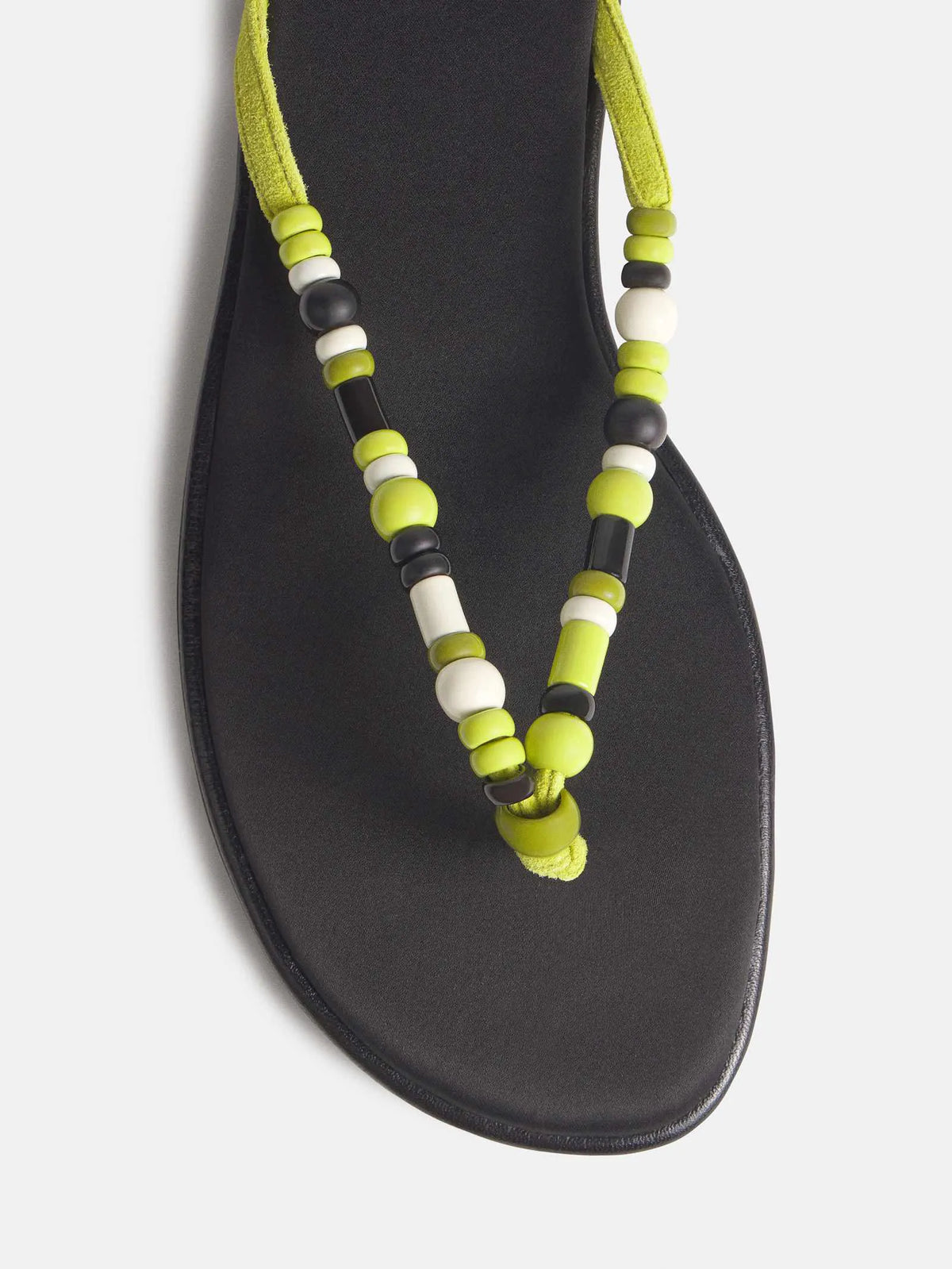 Lime Suede Black Satin