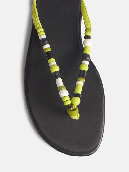 Lime Suede Black Satin
