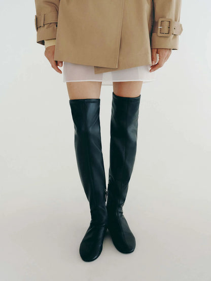 Black Stretch Leather